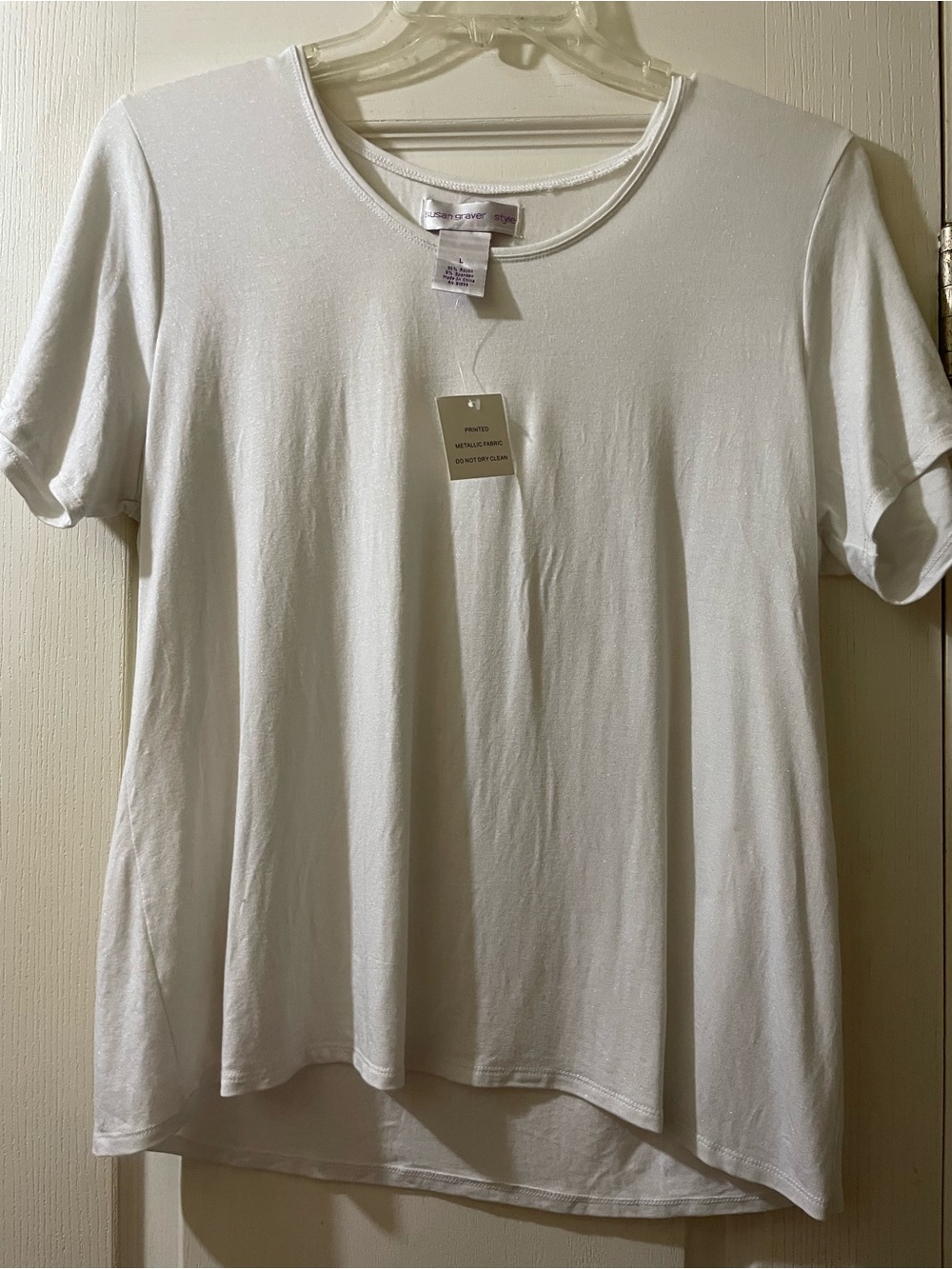 Susan Graver White Short-Sleeve Scoop Neck Tee